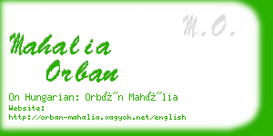 mahalia orban business card